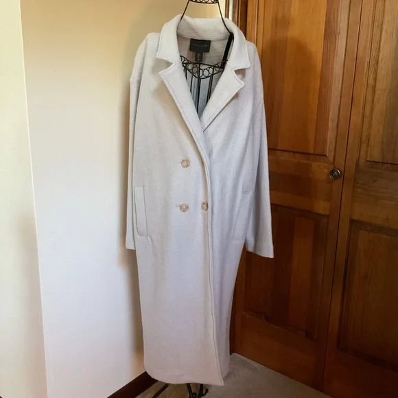 Tahiti Women's Gray Double-Breasted Coat, Large, New - Picture 6 of 9